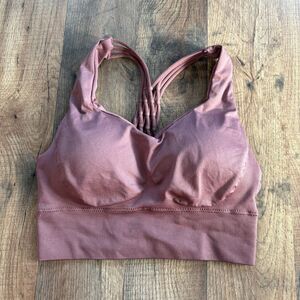 Pro-fit Seamless Strappy Mauve Sports Bra Removable Padding Women's S Preworn